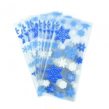 Пакет подарочный "Снежинки голубые и белые" 27х13см